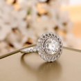 thumbnail image 2 of Veda Jewel 2 Ct Round Cut Diamond Engagement Ring for Her - 14K White Gold Plated Floral Halo Wedding Ring - Solitaire with Accents Design for Women - Celebrate Your Love with This Elegant Piece, 2 of 3