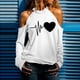 thumbnail image 2 of Camisetas divertidas para mujer, camisetas con hombros descubiertos, camisetas de manga larga de Color sólido, camisas holgadas, blusas, camisetas Pompotops gfhjh18447, 2 of 6