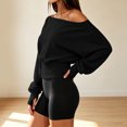 thumbnail image 6 of Bxsruta Womens Off Shoulder Tops Long Sleeve Banded Waist Blouses Casual Pullover, 6 of 6