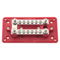 thumbnail image 2 of 100A Bus Bar Heavy Duty Distribution Bloc Busbar Module de Boîte avec 12XM4 M6 Bornier Goujons pour Voiture RV Bateau Rouge, 2 of 9