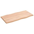 thumbnail image 2 of vidaXL Table Top Light Brown 80x40x2 cm Treated Solid Wood Oak Live Edge, 2 of 5
