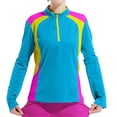 thumbnail image 1 of MHFRRA Camiseta de Manga Larga con Protección Solar para Mujer, Ligera, de Secado Rápido, para deportes Al Aire Libre, Senderismo y Montañismo. Azul Cielo, 1 of 5