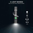 thumbnail image 4 of Linterna LED recargable por USB, linterna de 600 lúmenes, resistente al agua IP65, 4 modos de luz, linterna con zoom para el hogar, camping, senderismo, emergencia (batería Kuyhfg Bienvenido a Kuyhfg, 4 of 5