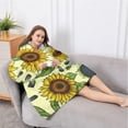 thumbnail image 5 of Oversized Wearable Blanket Hoodie,Yellow Sunflower Seed Pattern Sherpa Blanket Hoodie with Super Pockets,Super Warm Fuzzy Pullover for Women & Men, 5 of 6