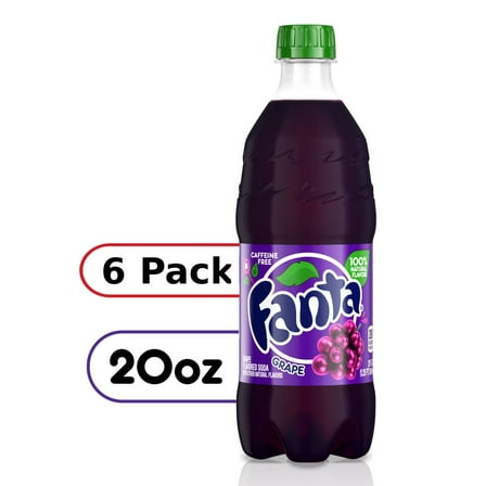 Fanta Grape Soda, 20oz, 6 Bottles