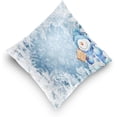 thumbnail image 5 of GZHJMY Soft Smooth Skin-Friendly Throw Pillow Cover Without Pillow Case16 x16 Shrink-Resistant Breathable Hidden Zipper Opening, Sofa Bed Office Farmhouse Room Easy to Disassemble|Blue Snowman, 5 of 7