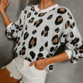 thumbnail image 6 of Whlbf Plus Size Sweaters for Women,Womens Long Sleeved V-Neck Leopard Print Casual Fashion Pullover Sweater, 6 of 6