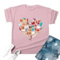 thumbnail image 4 of Lkhaha Shirts For Women Tees Tops Book Reading Teacher Lovers Rainbow Casual Short Sleeve Dressy Blouse Pink M, 4 of 4