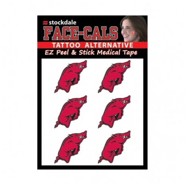 NCAA Arkansas Razorbacks Tattoo Face Cals