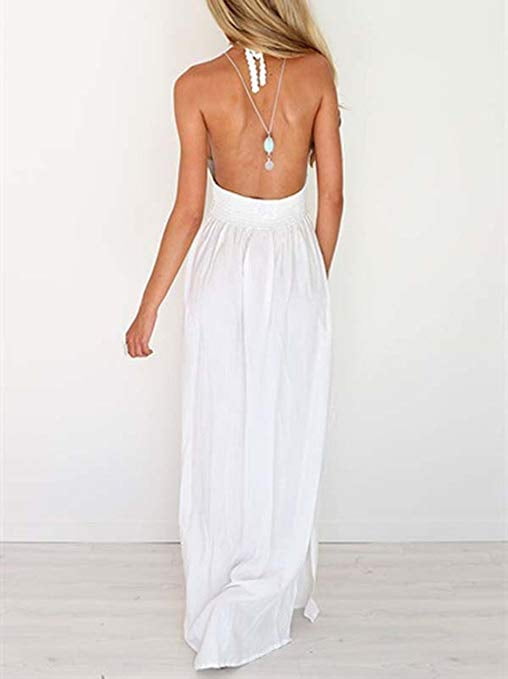 crochet backless maxi dress