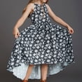 thumbnail image 7 of Long Dresses for Girls Size 10 Floral Sleeveless Aline Swing Flowy Party Cami Dress Beach Holiday Summer Casual Outfits Navy 6 Years, 7 of 7