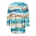 thumbnail image 4 of MuZeFu 3/4 Length Sleeve Womens Tops Women's Casual 3/4 Sleeved Round Neck Print Top Long Sleeved Round Neck Top/shirt, 4 of 5