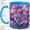 Blue, variant on Stained Glass Sunflower Accent Mug, 11oz Ceramic Coffee Cup for Garden Fans