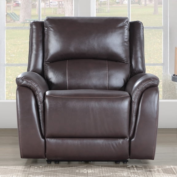 Steve Silver Alexandria Chocolate Power Recliner, Top Grain Leather, USB Port