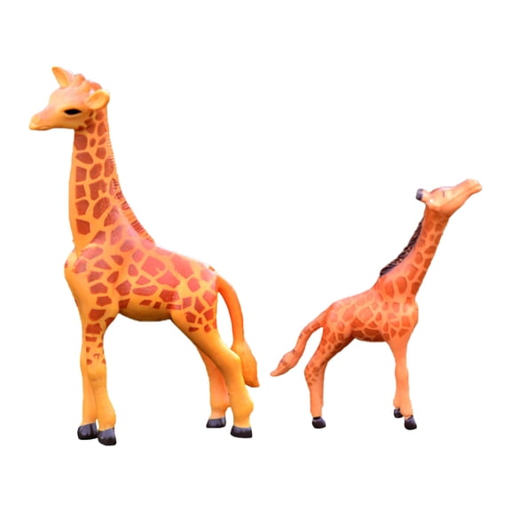 2 Pcs Miniature Giraffe Decor Garden Tiny Statues Ornament Toys Decorate Decorations Resin