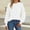 010 White, variant on Women's Casual Long Sleeve Elastic Cuff Tee Crew Neck Pleated Shirts Top Simple Solid Color Loose Fit Top Tee