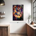 thumbnail image 3 of Elephant Stock Majestic Lion Abstract Color Wall Art - Vertical Canvas Wall Art - Living Room Wall Decor - Animal Canvas - Black And Blue Decor - 26" x 39", 3 of 8