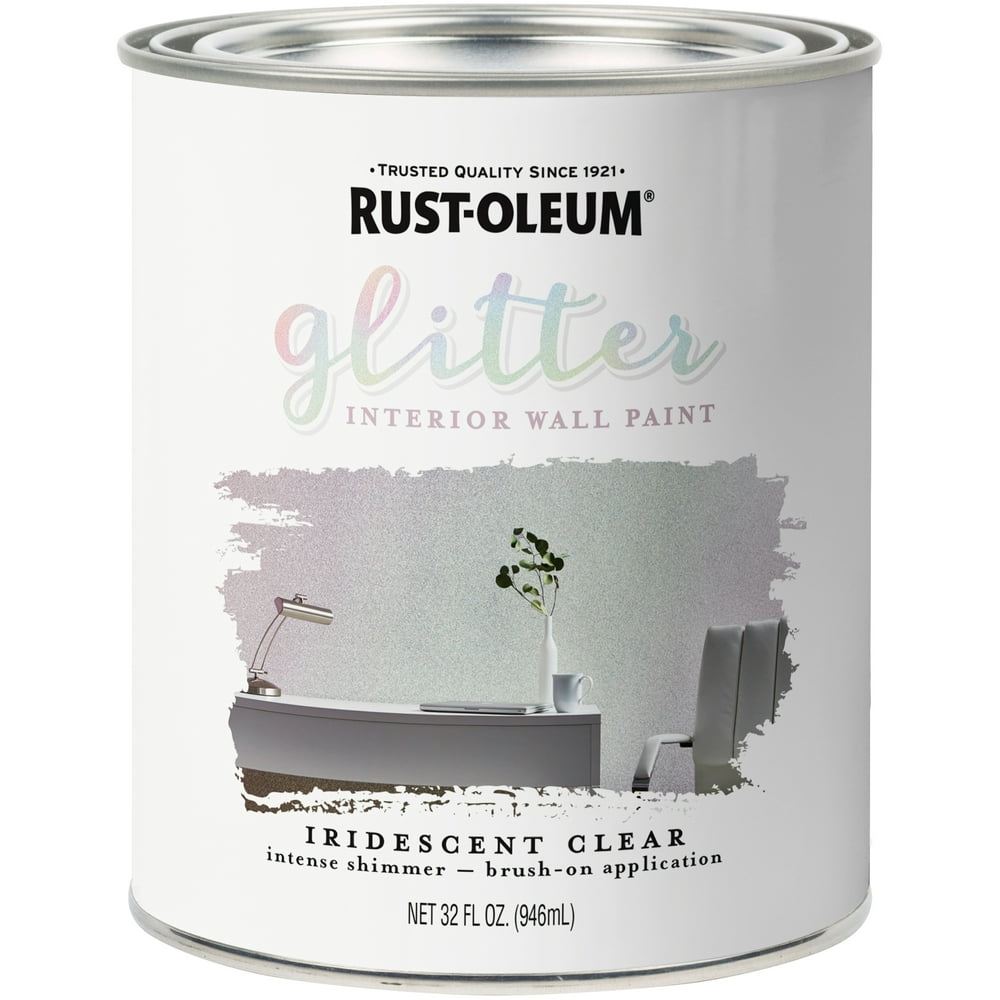 RustOleum Glitter Interior Wall Paint 32ozIridescent Clear Walmart