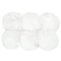 Uxcell Faux Fur Pom Poms for Hats, Fluffy Soft Fur Poms Balls, White 6 pack