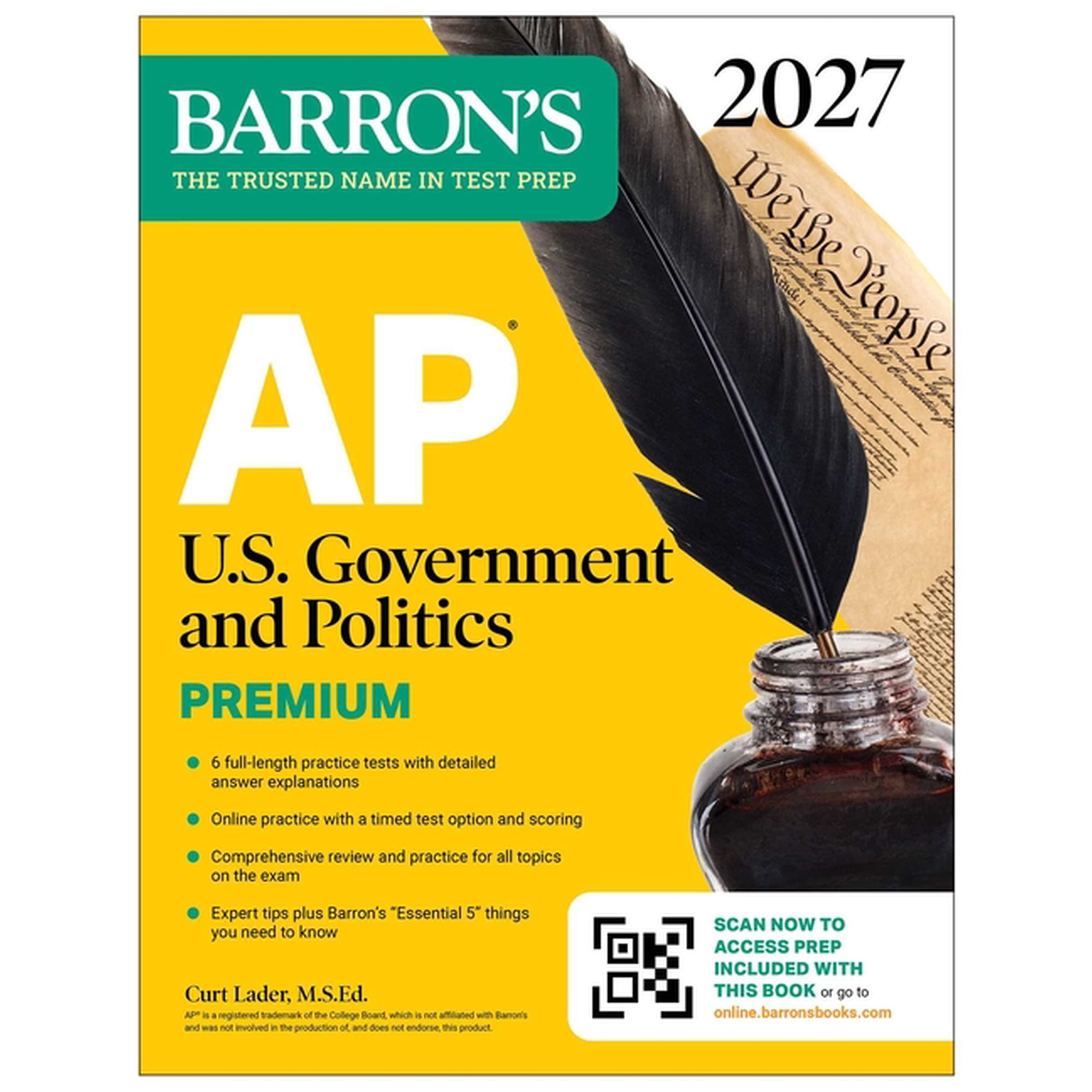 Barron's AP Prep AP U.S. Government and Politics Premium, 2027: Prep Book with 6 Practice Tests + Comprehensive Review + Online Practice , (Paperback)