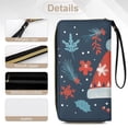thumbnail image 5 of Womens Wallet Bifold Ladies Cluth Bag Wristlet Wrist Strap Long Purse Christmas Hat Pattern Design, 5 of 6