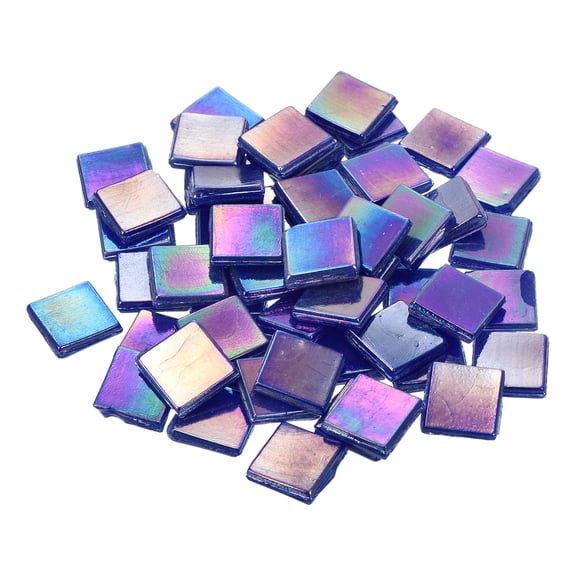 Uxcell 50Pcs Mosaic Tiles, Micro Glass Tiny Mini Mosaic Tile DIY Hobbies Handmade Crystal Free Stone Bright Navy Blue