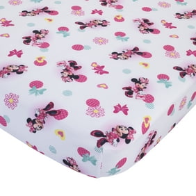 Disney Minnie Mouse Polka Dots 100 Cotton Fitted Crib Sheet