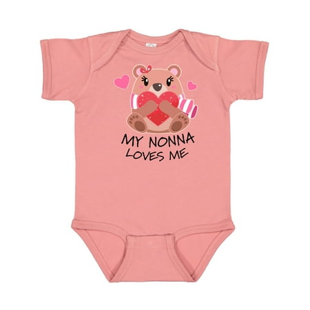 

Inktastic My Nonna Loves me- bear and hearts Gift Baby Boy or Baby Girl Bodysuit