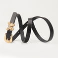 thumbnail image 4 of sunsanly Women Belt Metal Butterflies Decor Multi Holes Adjustable Length Waistband Imitation Leather Street Style Solid Color Belt, 4 of 7