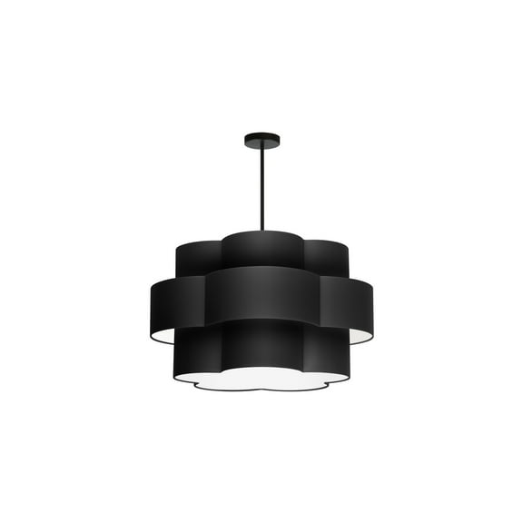 4 Light Chandelier Matte Black Shade Rustic Farmhouse Lighting Fixture