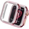 thumbnail image 1 of Compatible For Apple Watch Case 42mm Series 6 Se 5 4 3 2, Hard Pc Bling Case With Glittering Rhinestones In A Diamond Frame Protective Cover Bumper Wo, 1 of 5