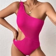 thumbnail image 6 of Edvintorg Women's Swimsuits Sexy One Shoulder One Piece Bathing Suits Solid Color High Cut Swimsuit Slimming Swimwear, 6 of 7