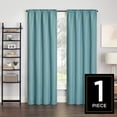thumbnail image 4 of (2 pack) Eclipse Samara Solid Blackout Curtains, Single Curtain Panel, 84 Inch Long Blackout Curtains, 37" W x 84" L, Sea Glass, 4 of 10