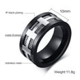 thumbnail image 3 of 10mm Matte Finished Stainless Steel Black Plated Band Men Wedding Ring Size 7-12, 3 of 6