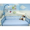 SoHo Baby Crib Bumper, Deluxe Mesh Liner, Soft Blue