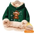 thumbnail image 5 of Highland Cow Christmas Sweatshirts-Cozy Hooded Pullover with Cow Print Design,Soft Warm Winter Kids Top,Cute Highland Cow Hoodie & Sweater for Holiday Season, 5 of 5