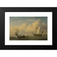 thumbnail image 2 of Studio Of Willem Van De Velde II 14x11 Black Modern Framed Museum Art Print Titled - A Galliot at Anchor with Two Fishing Boats Close to the Shore, 2 of 5