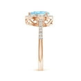 thumbnail image 5 of Angara Natural 0.85 Ct. Aquamarine with Diamond Halo Ring in 14K Rose Gold for Women (Ring Size: 10), 5 of 11