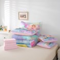 thumbnail image 6 of jejeloiu Magical Cute Girls 7 Pieces Bedding Comforter Set For Kids,Girls Personalized Initial K Full Bedding Set,Pink Reversible, 6 of 7
