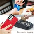 thumbnail image 5 of Basic Case for Samsung Galaxy A73 with Card Holder & Kickstand, Minimalist Luxury PU Leather Magnetic Closure Protective Wallet Case Cover for Samsung Galaxy A73 Gules-SK, 5 of 14