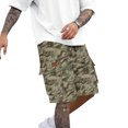 thumbnail image 5 of DDAPJ pyju Men's Camo Cargo Shorts Lightweight Twill Casual Military Work Shorts Ripstop Shorts with Multiple Pockets Gray Green L, 5 of 8