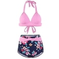 thumbnail image 2 of Womens Two Piece Swimsuits Halter Neck Top High Waisted Bathing Suits Tummy Control Bikini Swimwear, 2 of 4