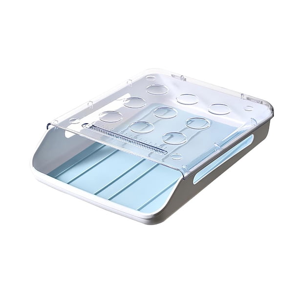 Injueey Caja de huevos rodante automática Gran capacidad de almacenamiento Contenedor de huevos de cocina Cajón de huevos anti-rotura Organizador de Organizadores de utensilios de cocina Azul Injueey HA026958-02