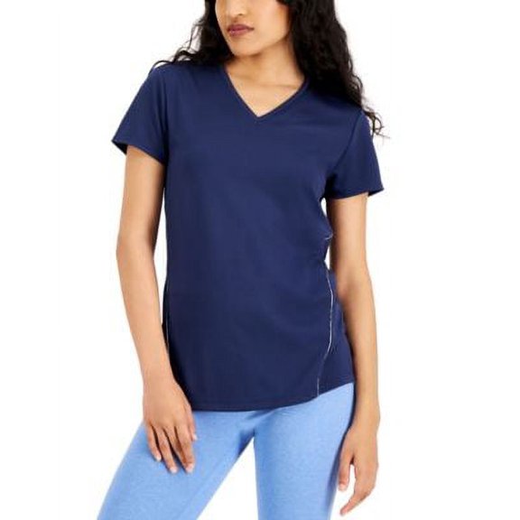 MSRP $20 Ideology Active Reflective V-Neck T-Shirt Navy Size XS