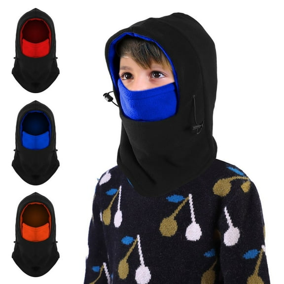 Children Balaclava Fleece Windproof Ski Mask, iClover Child Cold Weather Face Mask Motorcycle Neck Warmer or Tactical Balaclava Hood for Snowboard Cycling Outdoors Sports Unisex - Blue