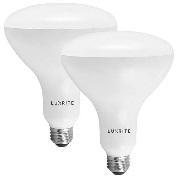 Luxrite BR40 LED Flood Light Bulbs, 14W=85W, 2700K Warm White, Dimmable, 1100 Lumen, E26 Base, UL Listed, Damp Rated 2-Pack