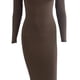 thumbnail image 5 of VISgogo Vestido Casual para Mujer Color Sólido Manga Larga Cuello Redondo Slim Fit Home Vestido Largo VISgogo moda, 5 of 6