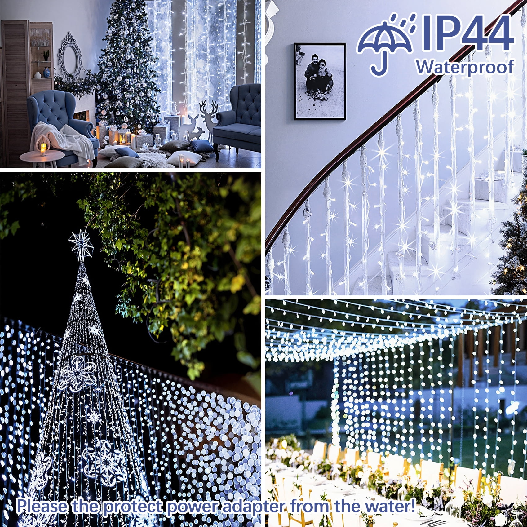Scidweet Christmas Lights Decorations, 196FT 600 LED Fairy String Lights Christmas Tree with Remote for Indoor Outdoor Home Holiday Wedding Xmas Decor, White