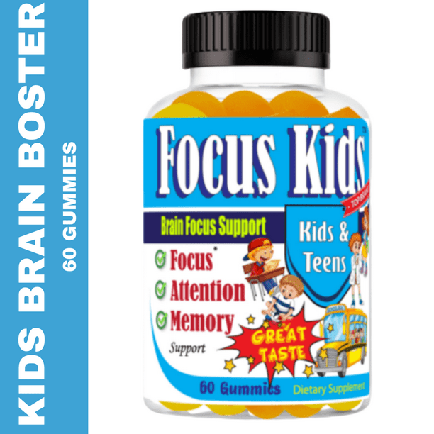 Focus Kids Brain Booster Supplement, Kids Gummy Vitamins for Memory