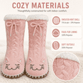 thumbnail image 2 of Muk Luks Kids Sweater Knit Slipper Socks, Soft Stitched Sole with Faux Fur Lining, PINK, S/M, 2 of 7